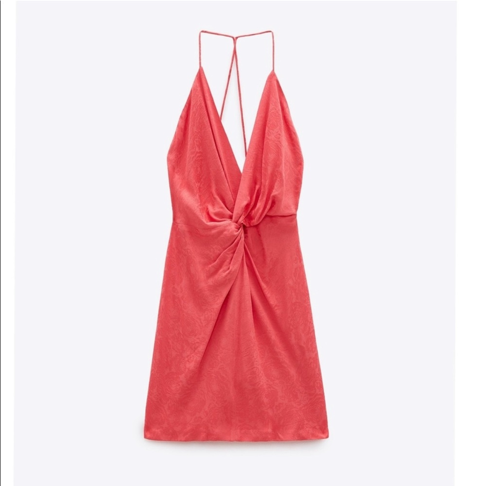 Zara Front Knot Twist Slip Floral Mini Dress